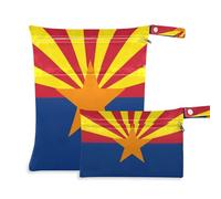 Amooorous Arizona State Flag Az blu rosso borsa a prova di disordine per palestra 2 Pack borsa per pannolini oggetti essenziali con manici per yoga, palestra