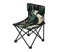 Amooorous Art Calla - Sedia da campeggio ultraleggera, con fiori di giglio, verde e bianco, portatile, ultra leggera, per adulti, con borsa per il trasporto, per campeggio e sport