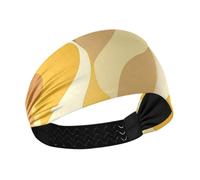 Amooorous Astratto Giallo Beige Raffreddamento ampie fasce per le donne Testa elastica per la pallavolo Ciclismo banda para el cabello