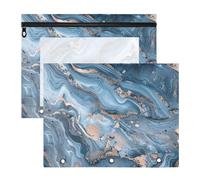 Amooorous Astucci con 3 occhielli rinforzati per raccoglitori a 3 anelli, confezione da 2 articoli artistici per studenti, un primo piano di un motivo astratto in marmo