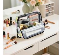 Amooorous Astucci viola pastello con cerchi di grande capacità borse per il trucco con cerniera borsa di cancelleria per adulti college lapiceras para ninos