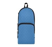 Amooorous Astuccio a 3 scomparti in nylon a pois neri su sfondo blu, astuccio multifunzione con scomparti per ragazzi e scuola superiore 1600 ml