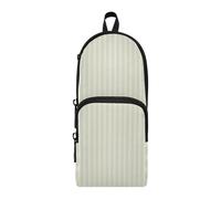 Amooorous Astuccio a 3 scomparti in nylon a righe verticali gialle per ragazzi, grande capacità, astuccio per cancelleria per adolescenti elementari, 1600 ml