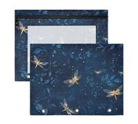 Amooorous Astuccio con cerniera portapenne per lettere A4, confezione da 2 pezzi, per studenti a casa, poche belle lucciole volavano nel blu scuro