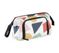 Amooorous Astuccio di grande capacità carino astuccio leggero portapenne cosmetico trucco per donne forniture scolastiche preppy motivo geometrico colorato paradiso