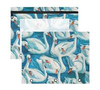 Amooorous Astuccio per matite con cerniera, per lettere di carta A4, confezione da 2 pezzi, per studenti, studenti, insegnanti, forniture per insegnanti Swan′s Down Robin, blu