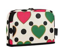 Amooorous Astuccio per matite con cuore colorato a pois grande capacità astuccio con cerniera per uomo viaggio cartuchera escolar para ninas