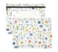 Amooorous Astuccio per matite con tasca con cerniera, per lettere A4, confezione da 2 pezzi, per insegnanti, casa del regno dei fiori frantumati