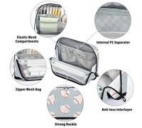 Amooorous Astuccio per matite da baseball di grande capacità borse per il trucco multifunzionale organizzatore di cancelleria per adulti elementare Bolsa para herramientas