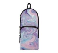 Amooorous Astuccio per matite in nylon con 3 scomparti blu polvere marmo per ragazze grande capacità astuccio cancelleria per bambini scuola preppy 1600 ml