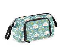 Amooorous Astuccio per matite semplice con pecore primaverili carino astuccio organizzato di grande capacità con cerniera per studenti forniture scolastiche preppy