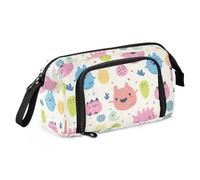 Amooorous Astuccio per penne con simpatici mostri dei cartoni animati, astuccio rigido di grande capacità, multifunzionale per adulti, materiale scolastico preppy