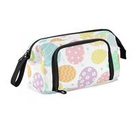 Amooorous Astuccio portamatite da viaggio di grande capacità, leggero, con portapenne, per insegnanti, università, vettore, colorato, uova di Pasqua felici