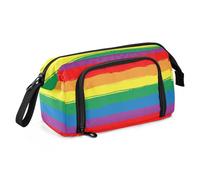 Amooorous Astuccio portamatite di grande capacità per ragazze astuccio portatile con cerniera per adulti Viaggio Rainbow Pride Flag Lgbt Pride Day Month Parade Lgbtq Community