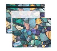 Amooorous Astuccio portamatite portatile in plastica per lettere A4, confezione da 2 pezzi, per insegnanti, ritorno a scuola, colorato, lussuoso, irregolare, effetto marmo, senza cuciture, modello 4