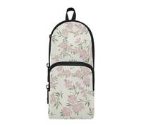 Amooorous Astuccio portapenne a 3 scomparti in nylon con fiori di pesca morbidi in primavera, astuccio multiuso ed estetico, cancelleria per uomini, elementare, 1600 ml
