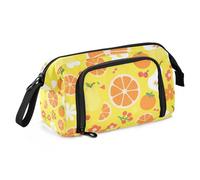 Amooorous Astuccio portapenne con motivo floreale e pera, grande capacità, con cerniera, per ragazzi e adolescenti, per il rientro a scuola