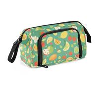 Amooorous Astuccio portapenne estivo con frutta fresca, grande capacità, con supporto verticale, multifunzione, per studenti universitari
