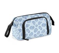 Amooorous Astuccio portapenne morbido grigio leopardato grande capacità con cerniera per adolescenti ragazzi scuola must-have