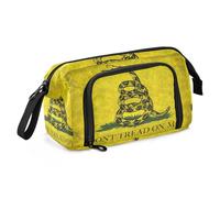 Amooorous Astuccio scolastico con scritta "Yellow Snake Don't Tread on Me", grande capacità, grazioso astuccio con cerniera, per bambini, materiale per le scuole superiori