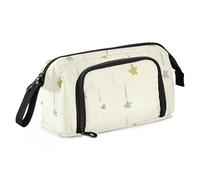 Amooorous Astuccio scolastico di grande capacità carino astuccio multifunzionale extra large per adolescenti ragazzi materiale scolastico meteora colorato su sfondo giallo chiaro