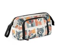 Amooorous Astuccio scolastico di grande capacità per forniture scolastiche custodia portatile con portamatite per infermiere viaggio carino cartone animato orso