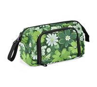 Amooorous Astuccio scolastico grande capacità speciale astuccio con cerniera astuccio per bambini per infermiere liceo fiori verdi per St