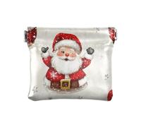 Amooorous Babbo Natale Alta Risoluzione Delle Donne In Pelle Portamonete Impermeabile Custodie Per Carte Organizzatori di Denaro per Uomini Donne Viaggio, Santa clausola alta risoluzione, 1 size