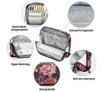Amooorous Beauty Rose Fiore Borgogna Rosso Matita Astuccio Grande Capacità Portapenne Organizzatore Multi-Slot Caso Portamatite per Studenti universitari Forniture per Scuole Superiori Lapiceras para
