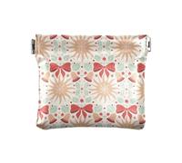 Amooorous Beige Vintage Christmas BellsDonna Piccolo Portamonete in Pelle Comoda Chiusura Portafoglio Porta Carte per le Donne, Campane di Natale Vintage Beige, 1 size