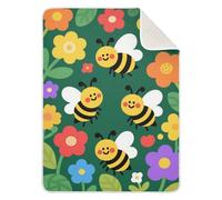 Amooorous Bella coperta con fiori di api safari per neonati morbida coperta per bambine o ragazzi 76,2 x 101,6 cm