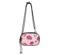 Amooorous Bella Fiore Rosa Mini Crossbody Bag per gli Uomini di Moda con Cinghia Regolabile Borse a Spalla Donna Camminare il cane bolsos economicos para dama