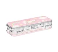Amooorous Belle Fiori Rosa Progettato Plastica Matita Box Doppio Deck Penne Trasparente Custodie Per Cancelleria Con Coperchio