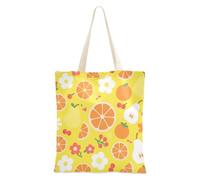 Amooorous Berry Orange Pera Fiore Texture Giallo Borse di Tela Per Le Donne con manici Delle Donne Tote Bag Sacchetto Della Drogheria per Dail Bolsa de lona