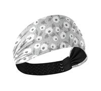 Amooorous Bianco Daisy no slip sudore traspirante fascia donna elastico sudore fascia per corsa tennis palestra cintas para el pelo de mujer