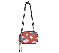 Amooorous Bianco Giapponese Gru Monte Fuji Sling Purse Crossbody Donna Trendy con Cinghia Regolabile Sacchetto Del Telefono Cellulare Passeggiare il cane bultos de para mujeres