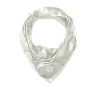 Amooorous Bianco Margherita Fiore Grigio Quadrato testa di seta sciarpa sciarpa scialle moda sciarpa di seta per le donne avvolgere i capelli dormire per sera bufanda para mujer elegante