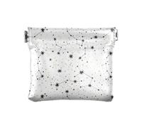 Amooorous Black and White StarsWomen's Leather Coin Change Purse Fancy Makeup Period Bag per le donne, Stelle bianche e nere, 1 size
