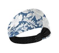 Amooorous Blu Bianco Boho Fiori Bloom Raffreddamento extra largo fasce per le donne Elastiche tennis fasce per il sudore per Calcio Corsa make up cintillos de pelo para mujeres