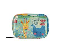 Amooorous Blu Cartoon Animal Cute medicina organizzatore borsa con scomparti staccabili conveniente pillola organizzatore 2 volte al giorno per borsa