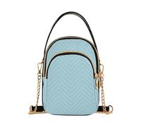 Amooorous Blu chiaro tinta unita puro Plain trendy borse a tracolla per le donne con multi tasche borse da donna per adulti, Blu chiaro Tinta unita Pure Plain, 1 size