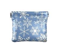 Amooorous Blu e Bianco Natale Fiocchi di Neve Delle Donne Della Pelle Della Moneta Della Borsa Impermeabile Cambiamento Borsa con Chiusura per Uomo, Fiocchi di neve natalizi blu e bianchi, 1 size