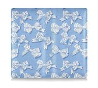 Amooorous Blu e Bianco Semplice Fiocco Pu Pelle Auto Registrazione e Carta di Assicurazione Titolare Prefetto Car Essentials Portafoglio per Documenti, Carte, Licenza, Fiocco semplice blu e bianco, 1
