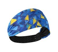 Amooorous Blu e Giallo Pittura A Olio Senso Triangolo di Raffreddamento Fasce per capelli per le donne Elastici per i capelli delle donne per Calcio Palestra Yoga bandas para el cabello deportivas