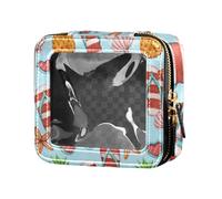 Amooorous Blu Estate Mare Vacanza Festa Trasparente Trucco Borsa per la Borsa Impermeabile Viaggio Toiletry Bag Nail Polish Organizer Bag per le Donne, blu Estate Mare Vacanza Party, 1 size