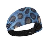 Amooorous Blu Leopard Skin Texture Raffreddamento fascia titolare organizzatore Elastico testa sudore fasce per le donne per Pallavolo Yoga escursionismo cintas para el cabello de mujer