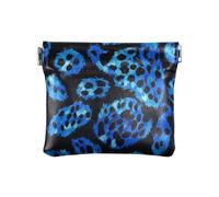 Amooorous Blu Nero Leopard Print Donna Piccola Pelle Cambiamento Borsa Fancy Organizzazione Sacchetti per le Donne, Stampa leopardata blu nera, 1 size