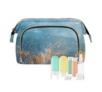Amooorous Blu Oro Sogno Ocean Borsa Da Viaggio Borsa Portatile Per Le Donne Trucco Periodo Borsa per Oggetti Personali Organ, Blu Oro Sogno Oceano, 1 size