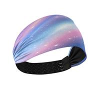 Amooorous Blu Rosa Star River Universe no slip fasce per il sudore per le donne Fasce elastiche per il sudore per atletica Sport Yoga basket diademi para mujer