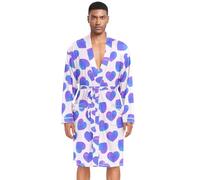 Amooorous Blu Viola Gradiente San Valentino Amore Mens Accappatoio Comodo Uomo Robe Mens Camicia Da Notte Camicia Da Notte Degli Uomini Camicie da Notte bata d bano para Hombre per Dormire L